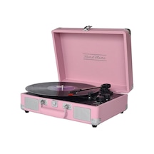 St14012 Retro Pikap - Pembe - Bluetooth Ve Şarj Özellikli - Tüm Plakları Çalabilme