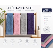 Pamuklu Mutfak Havlusu 4'lü Set 30x50 Cm El Ve Kurulama Havlusu Yumuşak Emici Çok Amaçlı Mavi