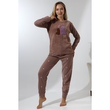 Fawn 5015 Peluş Welsoft Polar Kışlık Ayıcıklı Yumoş Kadın Pijama Takımı