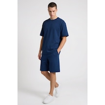 Parlament Oversize Fit Basic Erkek Şort Takım - 85292 Lacivert