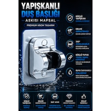 Ymv Yapışkanlı Duş Başlığı Askısı Mafsallı Ayarlanabilir Duş Tutacağı Delme Gerektirmeyen Güçlü Duvar Aparatı Beyaz
