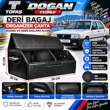 Tofaş Doğan Uyumlu Oto Bagaj Organizeri Deri Bagaj Kutu Çanta 1