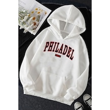 Uyguntarz Unisex Philadelphia Baskılı Sweatshirt beyaz