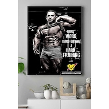 Tr Pster16138 Hard Work Vücut Geliştirme Body Building Fitness Kanvas Tablo 50 X 70
