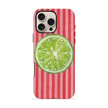 Apple iPhone Uyumlu 16 Pro Max Vorian Çift Katmanlı Kılıf Lime Slice Pop