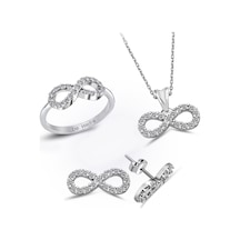 Kuyumcudukkani Sonsuzluk Zirkonlu Mini Set -24040-w-w 12 Beyaz