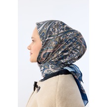 Mirsoy Scarf Zümra Desen Eşarp Mavi
