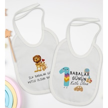 BK Kids İlk Babalar Günü Tasarımlı 2’li Beyaz Mama Önlüğü-1 Beyaz