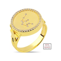 Kuyumcudukkanı Zirkontaşlı"kova Burcu"yüzük-10433-g-aqua 19 Gold