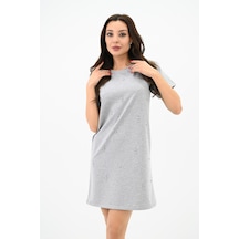 Koza Butik Kadın Taşlı Kısa Kollu Elbise 5212-24 001