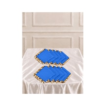 Mavi Gold Pullu Şifon Halay Mendili ,kına Mendili,hediyelik Mendil,gelin Damat Düğün Kına Bride Nişan 5adet Mavi - 921787403