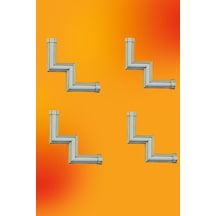 Patina M Köşe Motif 2,5 cm 4 Adet