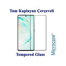 Samsung Uyumlu Galaxy A81 Tam Kaplayan Çerçeveli Tempered Cam - Siyah
