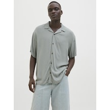 Jack & Jones Erkek Kısa Kollu Gömlek - Jeff - 12268443 Iceberg Green Çok Renkli