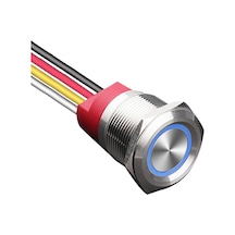 Wd22t-p1-e 22mm Dokunmatik Touch Metal Buton - Mavi