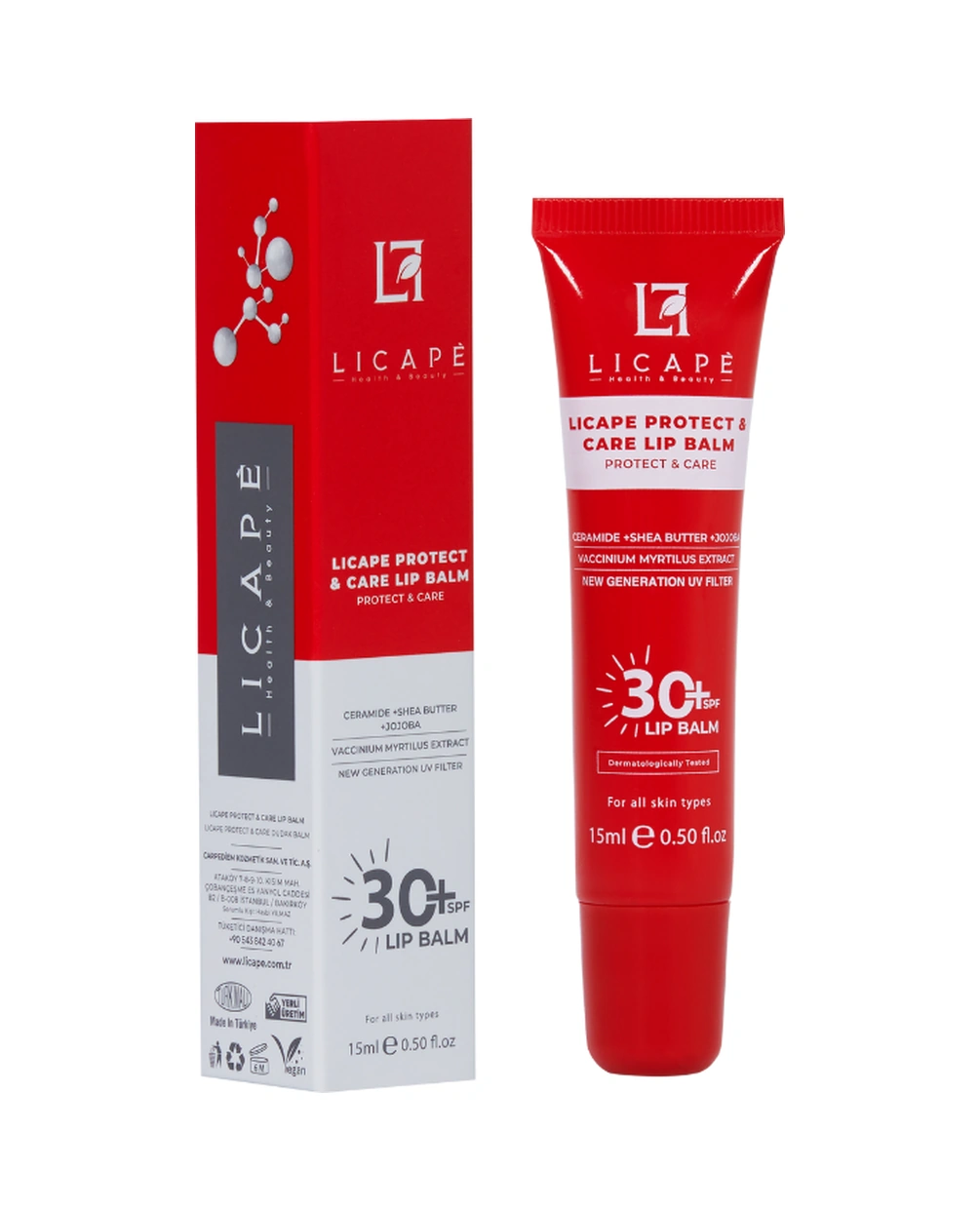 Licape SPF 30 Koruyucu ve Ne mlendirici Dudak Balmı | Renksiz