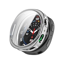 Galaxy Watch 8 44mm İçin Kılıf Ekranı Tam Kaplayan 360 Full Round Soft Silicone Gümüş Galaxy Watch 8 44mm İle Uyumlu Kılıf - Gümüş