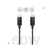 Spigen Essential 2m Usb-c To Usb-c 60w Kablo Aca08720 Siyah
