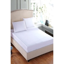 Altın Karma Çift Kişilik İnce Penye Lastikli Çarşaf 150x200 Cm 2 Adet Yastık Kılıflı Beyaz