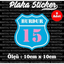 15 Burdur İl Şehir Plaka Sticker Futbol Spor Kulüb