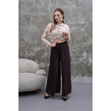 Rawea Kadın Modal Kumaş Etek Pantolon - Oversize & Geniş Paça Kahverengi
