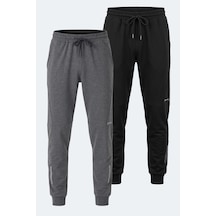 Slazenger Infernal 2 Li Set Erkek Eşofman Altı Siyah - Koyu Gri
