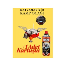 Portatif Kamp Ocağı - Tek Gözlü Manyetolu Piknik Ocağı - Kartuşlu Mini Ocak - Kırmızı +1 Kartuşlu Kırmızı Kırmızı
