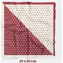 İkilem Puantiye Desen 70 70cm Bandana/fular Bordo