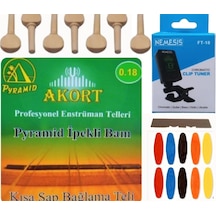 Akort 0.18 Pramid Kısa Sap Bağlama Teli 5'Li Ekonomik Set