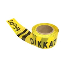 Dikkat Caution İkaz Bandı Emniyet Şeridi 75mmx250m Sarı Siyah