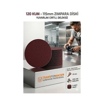 12 Adet 120 Kum Yuvarlak Cırtlı Zımpara Diski 115 Mm Deliksiz Zımpara Kağıdı 723217