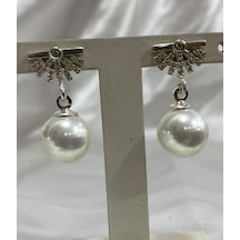 Firuze Gümüş İnci Yuvarlak Tasarım Küpe F16001999