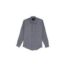 Tudors Erkek Slim Fit Dar Kesim Uzun Kollu Düz Kışlık Oduncu Gri Gömlek-42572 Gri