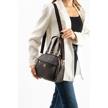 Sanmorris Kadın Suni Deri Ayarlanabilir Çapraz Askılı Smart Casual Omuz Ve El Çantası 1431 Kahve