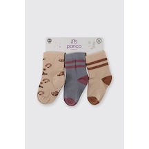 Panço Erkek Bebek 3'lü Soket Çorap 2522bb11001 renkli