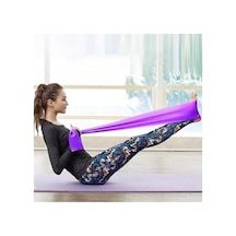 Pilates Bandı, 120x15 Cm, Mor Renk, Egzersiz İçin Açık Bej