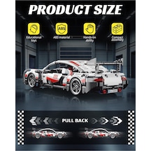 1:18 Spor Araba Modeli Teknik Yapım Seti Kendin Yap Boz 455 Parça Beyaz