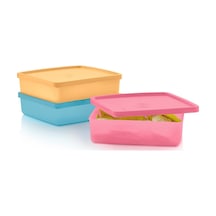 Tupperware Eco+ Kare 3'lü Tasıma Kabı Seti