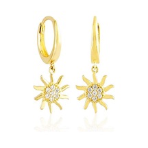 Sembol Gold Sallantılı Altın Güneş Küpe 14K Gold
