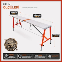 Alüminyum Gövdeli Çelik Ayaklı Teleskopik Katlanır İnşaat İskelesi - 400 Kg Taşıma Kapasitesi 70x24x100cm