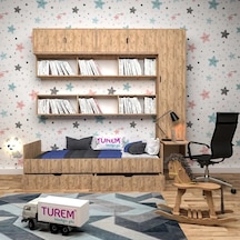 Akbatı Kitaplıklı Çalışma Masalı Karyola Mdf