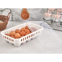 Yumurta Saklama Kabı 15'li 1 Adet , Steril Yumurtalık, Kapaklı Yumurta Organizeri Plastik Beyaz Diğer