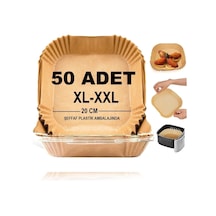Ayrex Baker Home Airfryer Pişirme Kağıdı,xl-xxl Büyük Boy, Kare, 50 Adet Hava Fritöz Parşömen Fırın Kağıdı