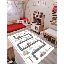 STY Home Trafik Çocuk Oyun Halısı Kaymaz Makinede Yıkanabilir Oyun Matı 3