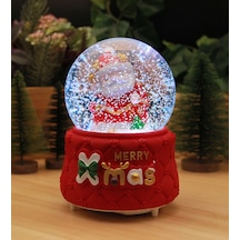 Yılbaşı Noel Babalı Kar Küresi Christmas Işıklı, Müzikli Ve Kar Motorlu Mega Boy Kar Küresi Premium