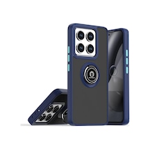 Xiaomi Mi 14t Pro Uyumlu Kılıf Montreal Yüzüklü Silikon Kapak - Lacivert