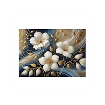Pamuk Çiçek Deseni Modern Mdf Tablo