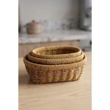 Tr Oval Rattan 3'lü Organizer Sepet-thn76468 Diğer