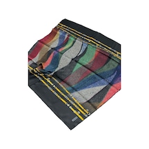 AKER 90x90 İpek Krep Saten Eşarp - 90 X 90 / Siyah Siyah
