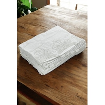 6'lı Güpürlü %100 Pamuklu El Ve Yüz Havlusu Seti 30x50 Cm Beyaz Beyaz